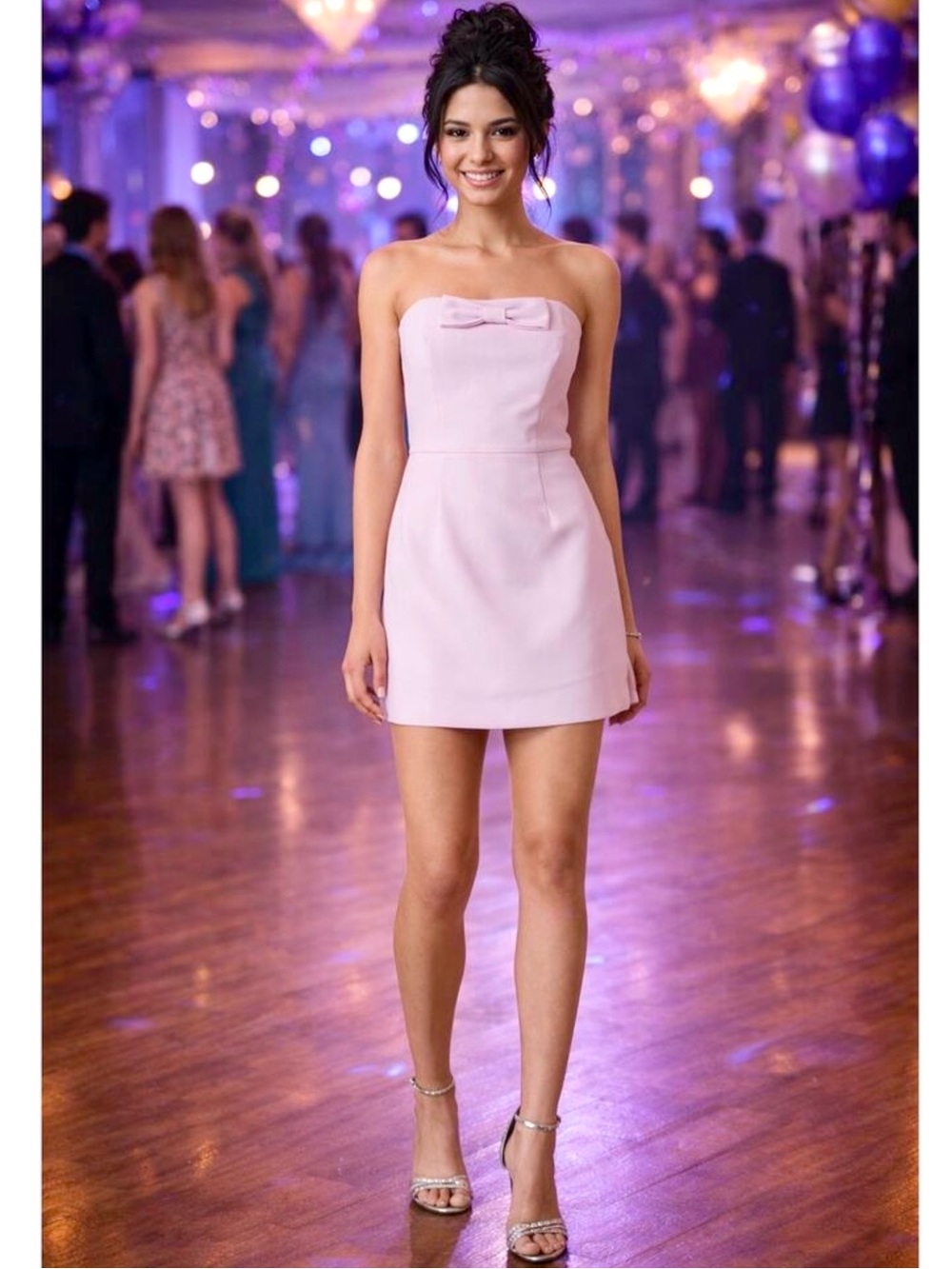 French Connection Pink Bow Mini Dress 12 NWT Strapless Party Barbiecore Wedding